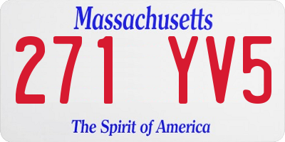 MA license plate 271YV5
