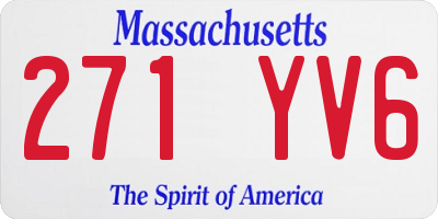 MA license plate 271YV6