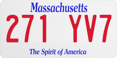 MA license plate 271YV7