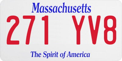 MA license plate 271YV8