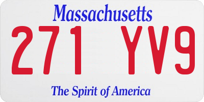 MA license plate 271YV9