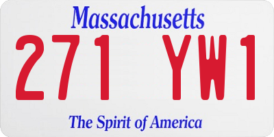 MA license plate 271YW1