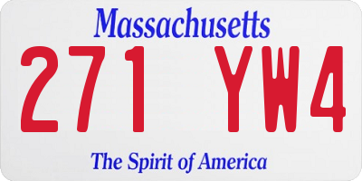 MA license plate 271YW4