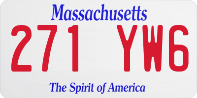 MA license plate 271YW6