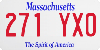 MA license plate 271YX0