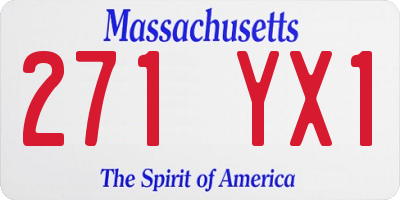MA license plate 271YX1