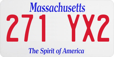 MA license plate 271YX2