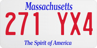 MA license plate 271YX4