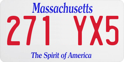 MA license plate 271YX5