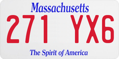 MA license plate 271YX6