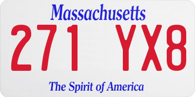 MA license plate 271YX8
