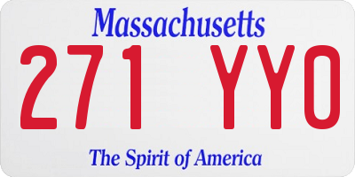 MA license plate 271YY0