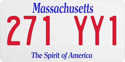 MA license plate 271YY1