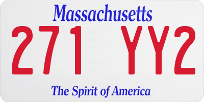 MA license plate 271YY2