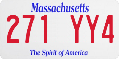 MA license plate 271YY4