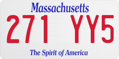 MA license plate 271YY5