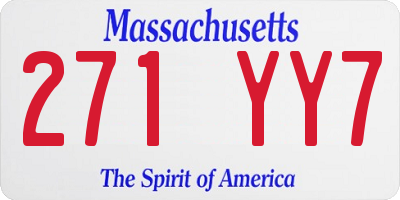 MA license plate 271YY7