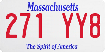 MA license plate 271YY8