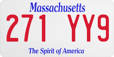 MA license plate 271YY9