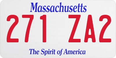 MA license plate 271ZA2