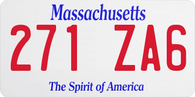 MA license plate 271ZA6