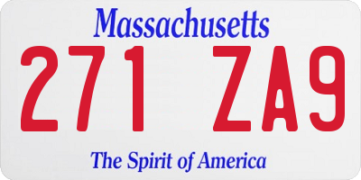 MA license plate 271ZA9