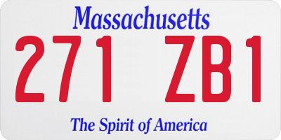 MA license plate 271ZB1