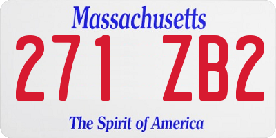 MA license plate 271ZB2