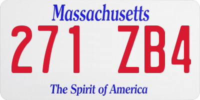 MA license plate 271ZB4
