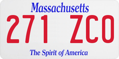 MA license plate 271ZC0