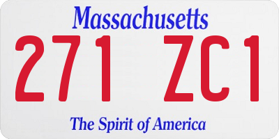 MA license plate 271ZC1