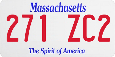 MA license plate 271ZC2