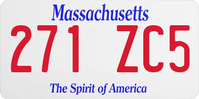 MA license plate 271ZC5