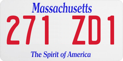 MA license plate 271ZD1