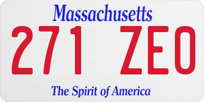MA license plate 271ZE0