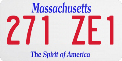 MA license plate 271ZE1