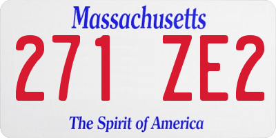 MA license plate 271ZE2