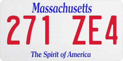 MA license plate 271ZE4