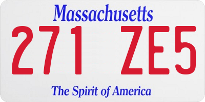 MA license plate 271ZE5