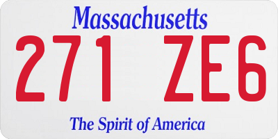 MA license plate 271ZE6