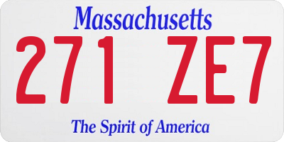 MA license plate 271ZE7
