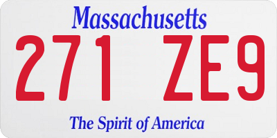MA license plate 271ZE9
