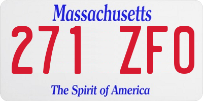 MA license plate 271ZF0