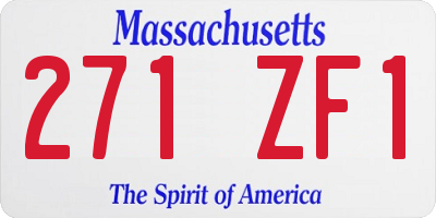 MA license plate 271ZF1