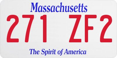 MA license plate 271ZF2