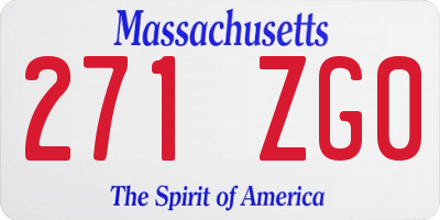 MA license plate 271ZG0