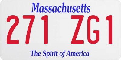MA license plate 271ZG1