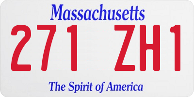 MA license plate 271ZH1