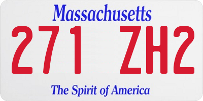MA license plate 271ZH2