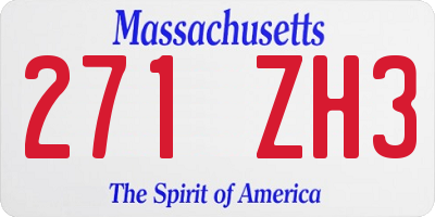 MA license plate 271ZH3